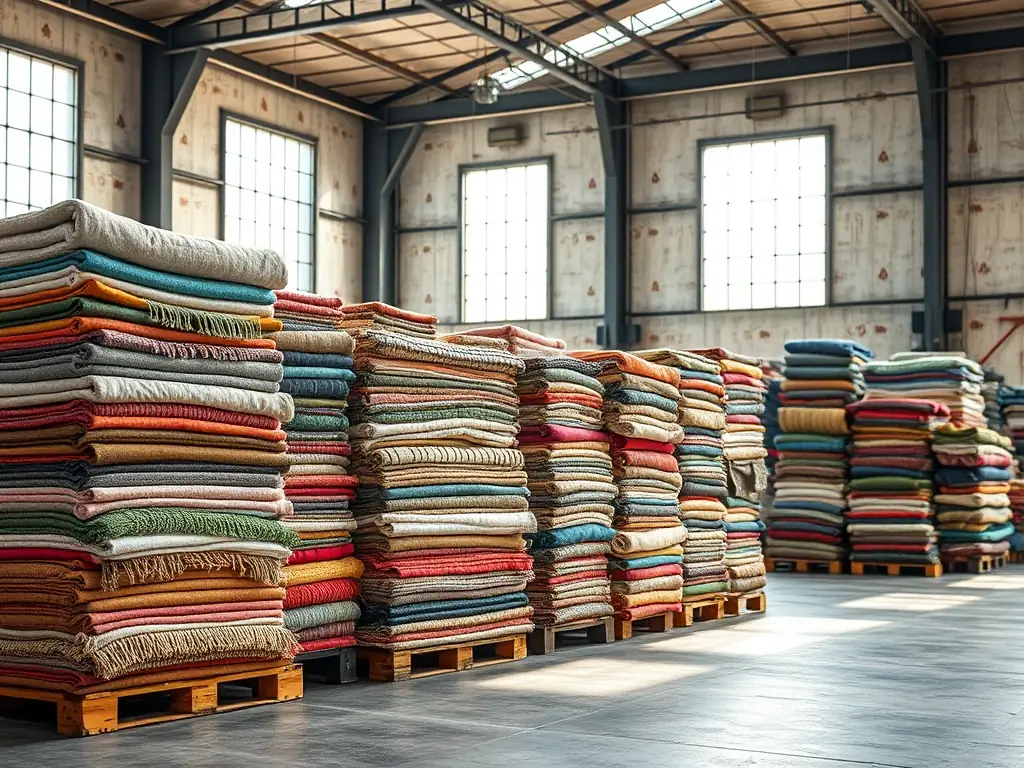A vibrant photograph showcasing a variety of colorful textiles being prepared for export, highlighting the quality and diversity of Hdlr Logistics' textile offerings.